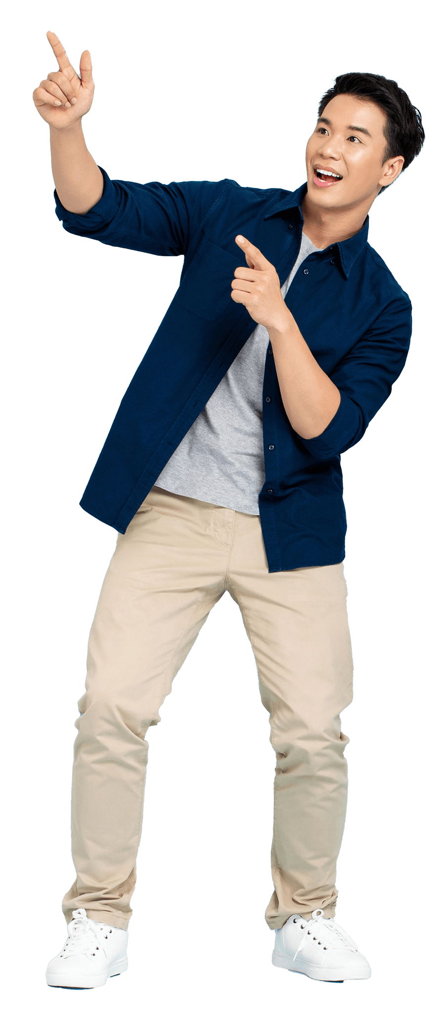 Person holding phone showing app interface